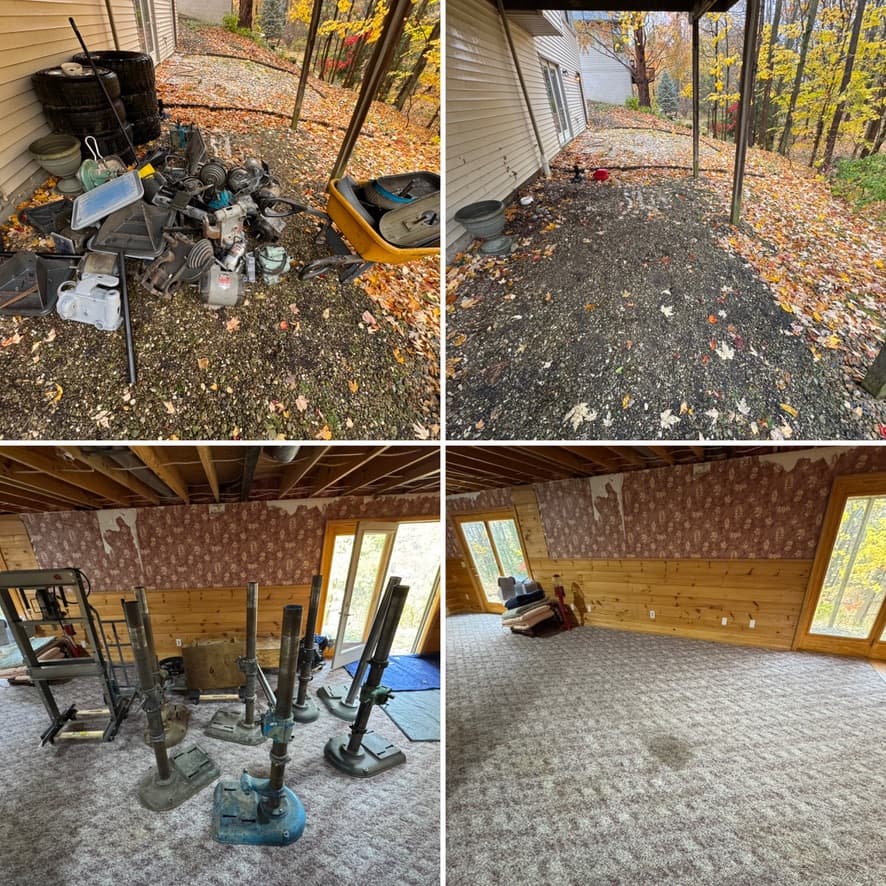 Full property cleanout — yard and interior completely restored by Evergreen crew